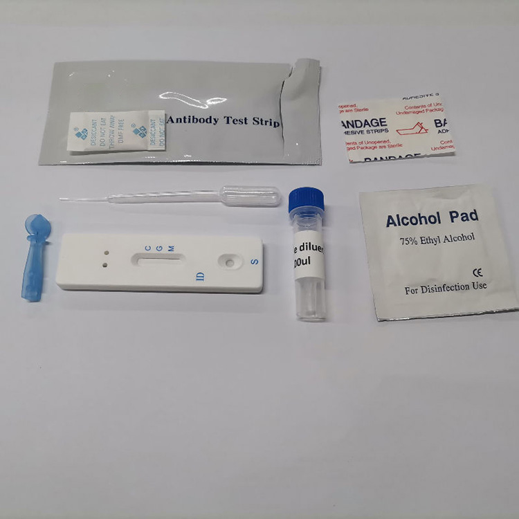 Covid-2019 ڪولوائيڊل گولڊ اينٽي باڊي ڪٽ Igm Igg Rapid Antigen Test Kit